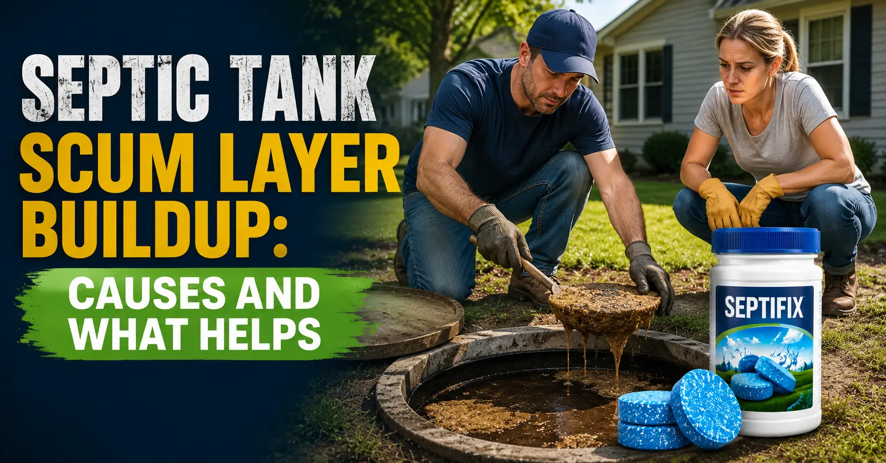 Septic Tank Scum Layer Buildup